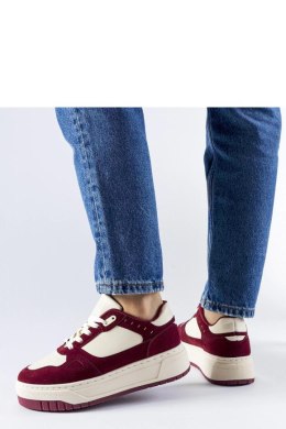 Bordowo-białe sneakersy na platformie Pomona - Solea Solea