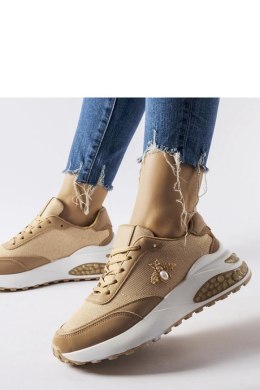 Brązowo-białe sneakersy z ozdobna nitką Acciano - Solea Solea