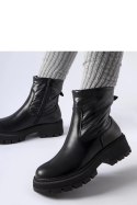 Czarne botki z ozdobną cholewką Garrett - Solea Solea Czarne botki z ozdobną cholewką Garrett - Solea Solea