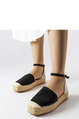 Czarne espadryle z brokatową wstawką Myasia - Solea Solea