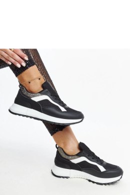 Czarne sneakersy na platformie z brokatem Evelia - Solea Solea