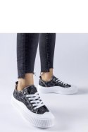 Czarne trampki zdobione monogramem Cavi - Solea Solea