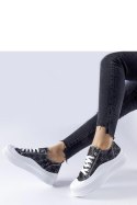 Czarne trampki zdobione monogramem Cavi - Solea Solea