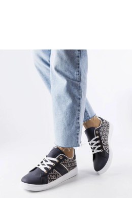 Granatowe sneakersy zdobione monogramem Bolduc - Solea Solea
