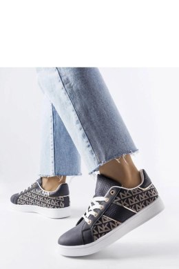 Granatowe sneakersy zdobione monogramem Bolduc - Solea Solea