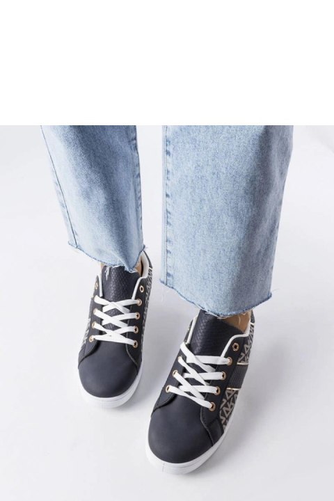 Granatowe sneakersy zdobione monogramem Bolduc - Solea Solea Granatowe sneakersy zdobione monogramem Bolduc - Solea Solea