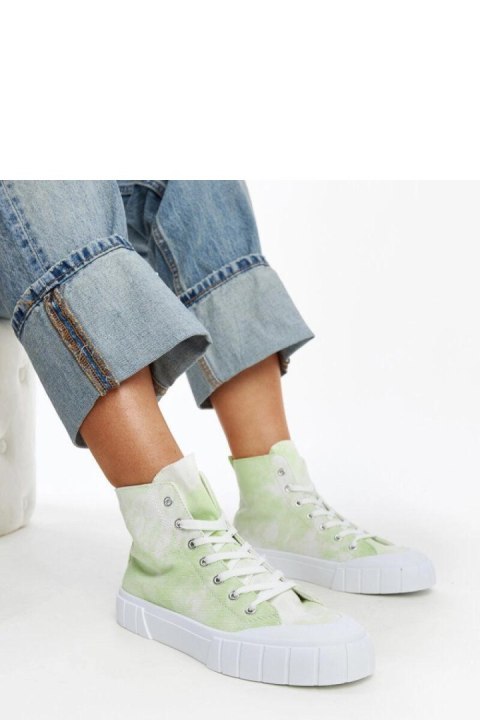 Jasnozielone wysokie materiałowe trampki Raissa - Solea Solea Jasnozielone wysokie materiałowe trampki Raissa - Solea Solea