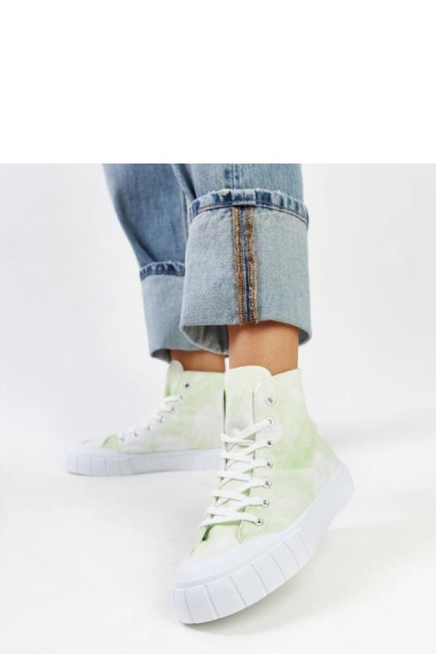 Jasnozielone wysokie materiałowe trampki Raissa - Solea Solea Jasnozielone wysokie materiałowe trampki Raissa - Solea Solea