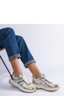 Materiałowe sneakersy sportowe ze złotymi wstawkami Elayne - Solea Solea Materiałowe sneakersy sportowe ze złotymi wstawkami Elayne - Solea Solea