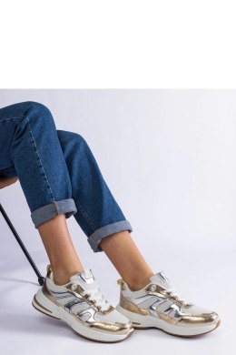 Materiałowe sneakersy sportowe ze złotymi wstawkami Elayne - Solea Solea