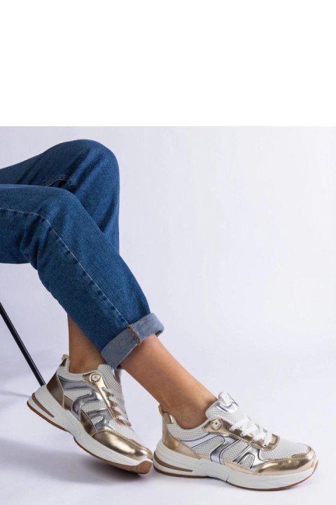 Materiałowe sneakersy sportowe ze złotymi wstawkami Elayne - Solea Solea Materiałowe sneakersy sportowe ze złotymi wstawkami Elayne - Solea Solea