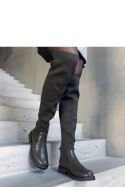 Zielone długie kozaki z elastyczną cholewką Juanra - Solea Solea Zielone długie kozaki z elastyczną cholewką Juanra - Solea Solea
