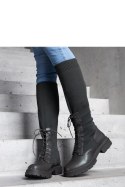 Zielone wsuwane kozaki z materiałową elastyczną cholewką Luana - Solea Solea Zielone wsuwane kozaki z materiałową elastyczną cholewką Luana - Solea Solea