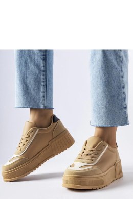 Beżowe sneakersy na grubej platformie Seluci - Solea Solea