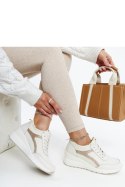 Beżowe sneakersy na koturnie Hermina - Solea Solea Beżowe sneakersy na koturnie Hermina - Solea Solea