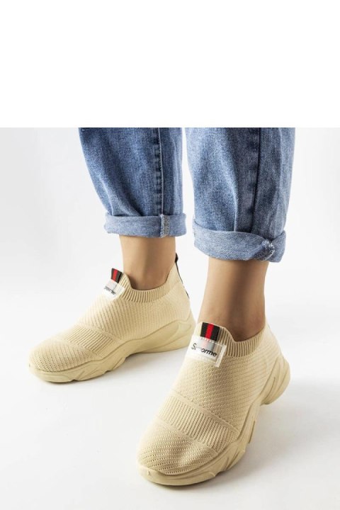 Beżowe wsuwane buty sportowe damskie Greco - Solea Solea Beżowe wsuwane buty sportowe damskie Greco - Solea Solea