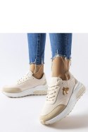 Beżowo-białe sneakersy z ozdobną nitką Acciano - Solea Solea