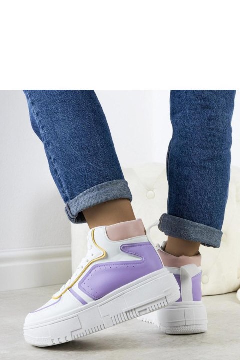 Białe-fioletowe sneakersy za kostkę Zetta - Solea Solea Białe-fioletowe sneakersy za kostkę Zetta - Solea Solea