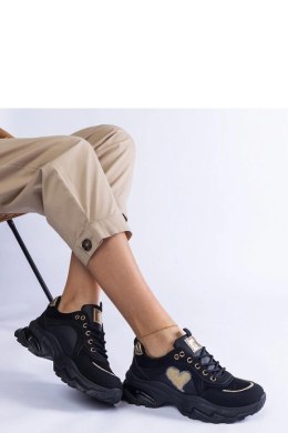 Czarne sneakersy na platformie z serduszkiem Martineza - Solea Solea