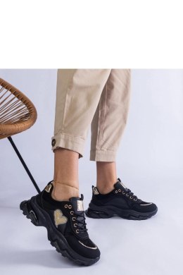 Czarne sneakersy na platformie z serduszkiem Martineza - Solea Solea