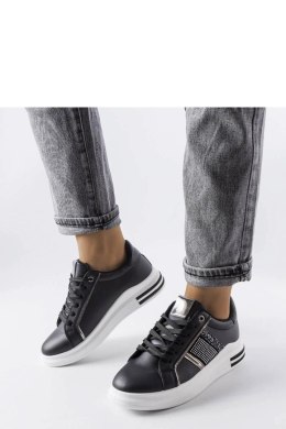 Czarne sneakersy zdobione cyrkoniami Xarles - Solea Solea