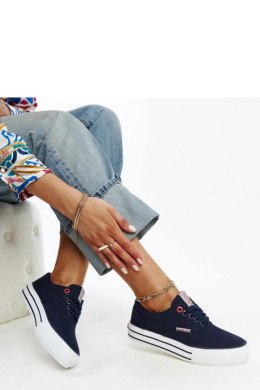 Granatowe damskie trampki na grubej podeszwie CROSS JEANS - Solea Solea