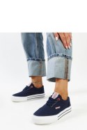 Granatowe damskie trampki na grubej podeszwie CROSS JEANS - Solea Solea Granatowe damskie trampki na grubej podeszwie CROSS JEANS - Solea Solea