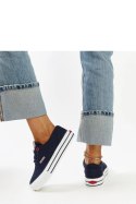Granatowe damskie trampki na grubej podeszwie CROSS JEANS - Solea Solea Granatowe damskie trampki na grubej podeszwie CROSS JEANS - Solea Solea