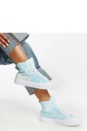 Niebieskie wysokie materiałowe trampki Raissa - Solea Solea Niebieskie wysokie materiałowe trampki Raissa - Solea Solea