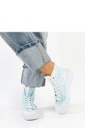 Niebieskie wysokie materiałowe trampki Raissa - Solea Solea Niebieskie wysokie materiałowe trampki Raissa - Solea Solea