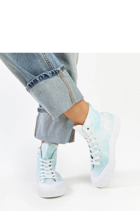 Niebieskie wysokie materiałowe trampki Raissa - Solea Solea Niebieskie wysokie materiałowe trampki Raissa - Solea Solea