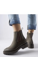Zielone botki damskie Detis - Solea Solea Zielone botki damskie Detis - Solea Solea