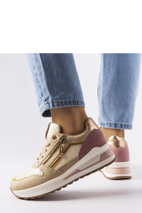 Beżowo-różowe sportowe sneakersy Delid - Solea Solea Beżowo-różowe sportowe sneakersy Delid - Solea Solea