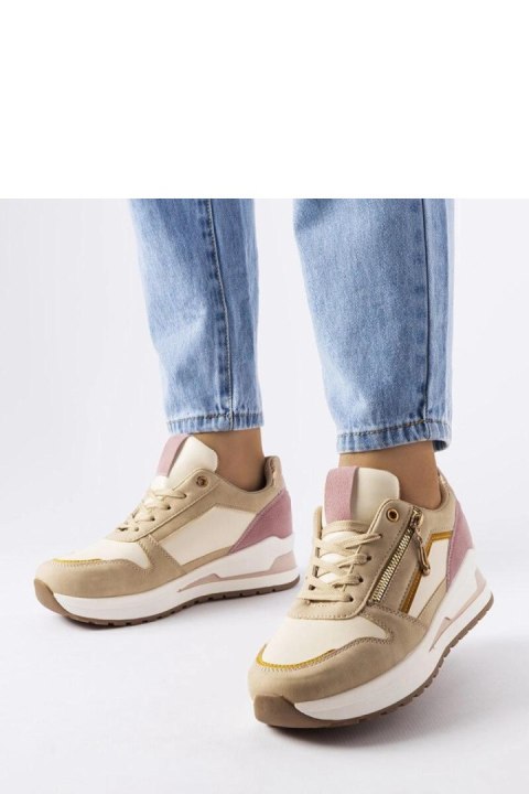 Beżowo-różowe sportowe sneakersy Delid - Solea Solea Beżowo-różowe sportowe sneakersy Delid - Solea Solea