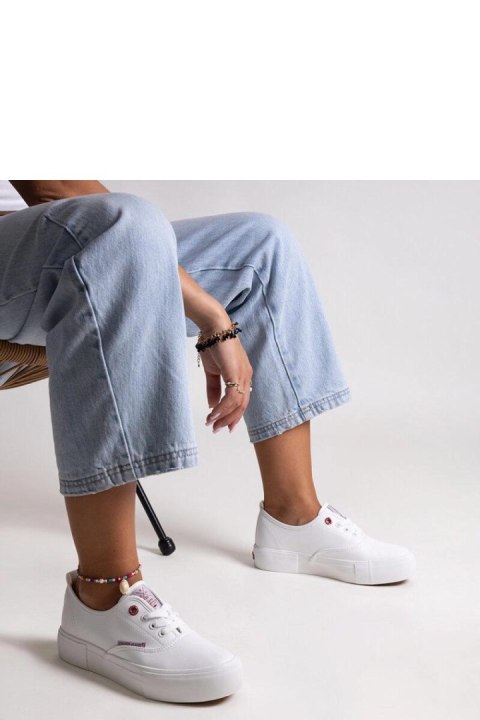 Białe damskie trampki na grubej podeszwie CROSS JEANS - Solea Solea Białe damskie trampki na grubej podeszwie CROSS JEANS - Solea Solea