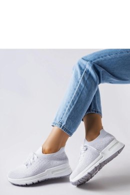 Białe sneakersy zdobione srebrną nitką Randolph - Solea Solea