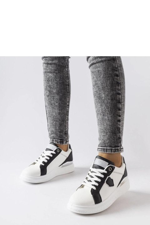 Biało-czarne sneakersy ze srebrnym akcentem Via - Solea Solea Biało-czarne sneakersy ze srebrnym akcentem Via - Solea Solea