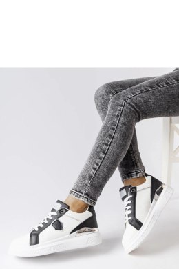 Biało-czarne sneakersy ze srebrnym akcentem Via - Solea Solea