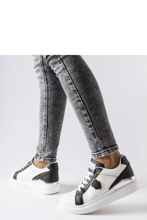 Biało-czarne sneakersy ze srebrnym akcentem Via - Solea Solea Biało-czarne sneakersy ze srebrnym akcentem Via - Solea Solea