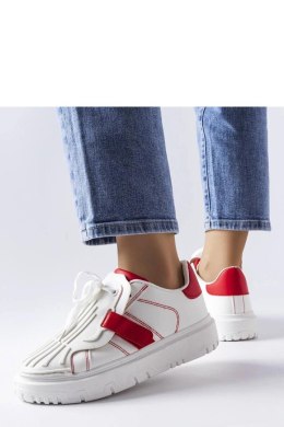 Biało-czerwone sneakersy na platformie Binet - Solea Solea
