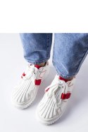 Biało-czerwone sneakersy na platformie Binet - Solea Solea Biało-czerwone sneakersy na platformie Binet - Solea Solea