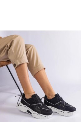 Czarne sneakersy damskie z brokatem Agar - Solea Solea