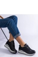 Czarne sneakersy na platformie zdobione brokatem i metaliczną wstawką Ursula - Solea Solea Czarne sneakersy na platformie zdobione brokatem i metaliczną wstawką Ursula - Solea Solea