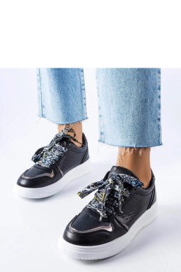 Czarne sneakersy wiązane wstążką Pryor - Solea Solea
