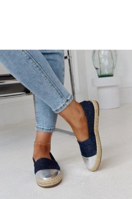 Granatowo-srebrne błyszczące espadryle Surana - Solea Solea
