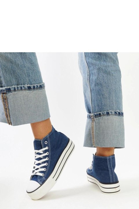 Jeansowe wysokie trampki na grubej podeszwie Bagy - Solea Solea Jeansowe wysokie trampki na grubej podeszwie Bagy - Solea Solea