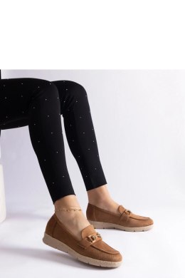 Karmelowe mokasyny damskie z eko zamszu Sandoval - Solea Solea