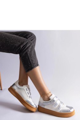 Srebrne sneakersy zapinane na rzepy Mena - Solea Solea