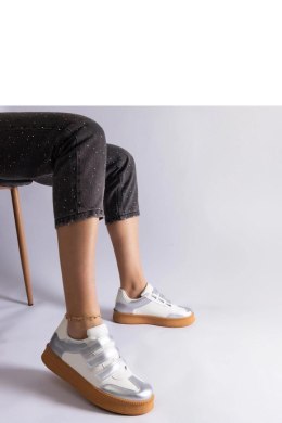 Srebrne sneakersy zapinane na rzepy Mena - Solea Solea