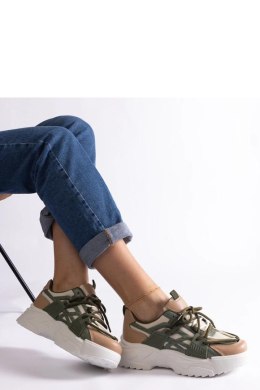 Zielono-beżowe sneakersy damskie Alva - Solea Solea